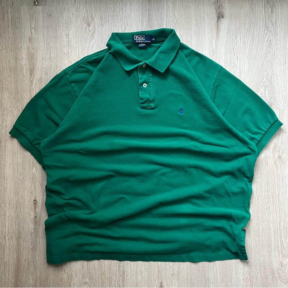 Polo Ralph Lauren Polo Shirt Mens XL Green Blue Pony Classic Cotton Casual
